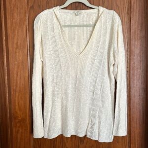 J Jill Hooded Summery V-neck Pullover